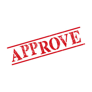 Red approve rubber stamp with grunge texture effect for official document validation and business confirmation