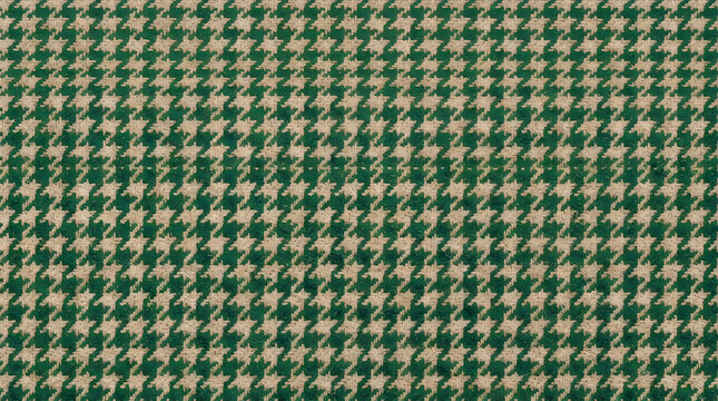 Green and beige houndstooth fabric pattern