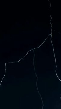 Lightning Strike Effect Flashing in Night Sky Background