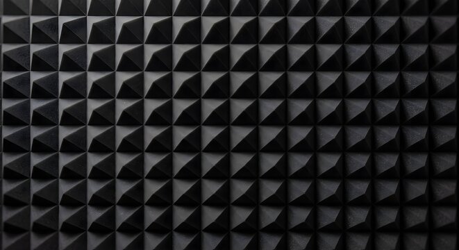 Dark Geometric Pyramidal Acoustic Foam Panel Texture Background