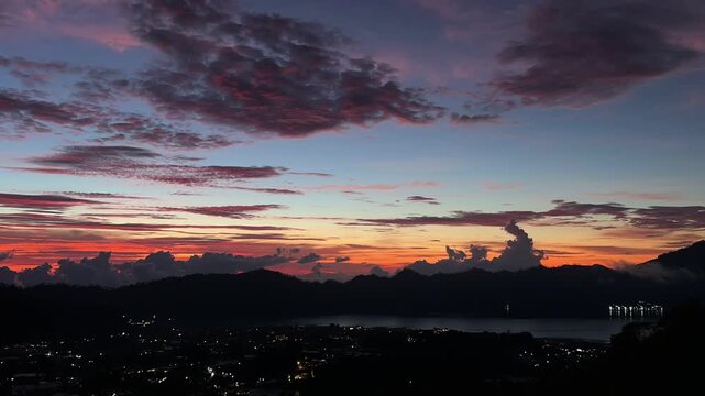 Sunrise 5am above the mountains 
