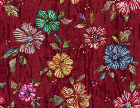 Seamless All Over Flowers Design Pattern Background Abstract  Design