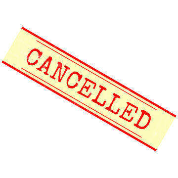 Cancelled stamp on white background vector