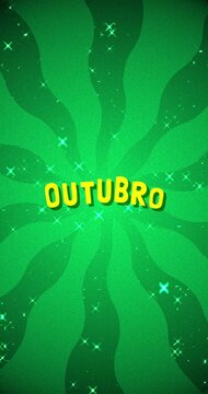 Outubro text - Brazil Colors glitter background