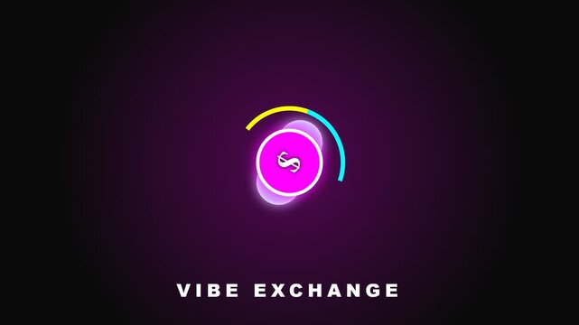 A vibrant digital interface displays a spinning neon circular emblem that signifies energetic communication exchanges between global users who connect through innovative software platforms