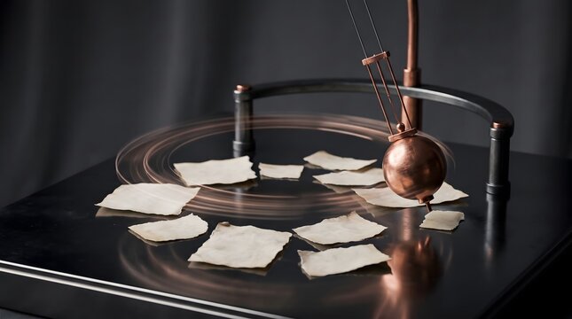 Metallic Pendulum Symbolizing Repetitive Thinking and Mental Rumination