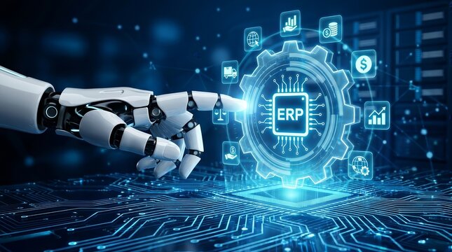 An integrated AI ERP software solution for streamlined business functions.