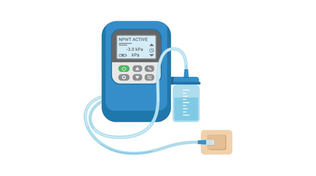 Negative Pressure Wound Therapy Device Isolated Transparent Background Medical Equipment