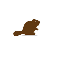 Minimal Brown Beaver Animal Illustration © MDMEHEDIHASAN