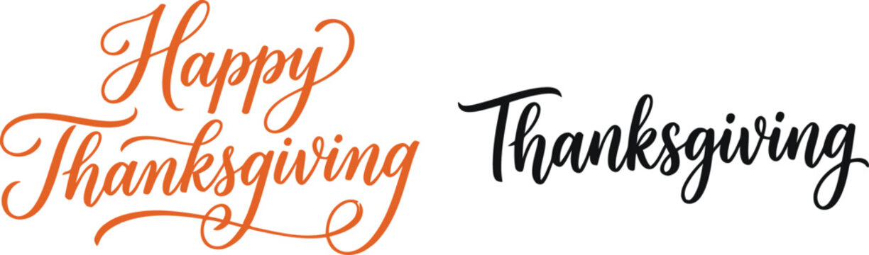 Celebrating the spirit of gratitude and togetherness this thanksgiving vector showcases beautiful hand lettered typography perfect for cards invitations and festive designs