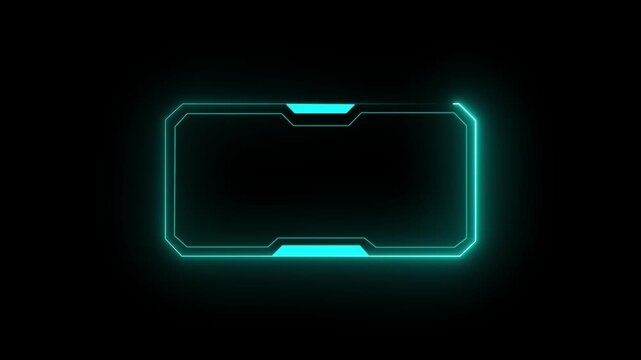 Hud frame Digital Technology Sci-fi Frame Interface. HUD template. Frame HUD element. Futuristic viewfinder of future. interface data display screen. Hud animation on black background.  4k video