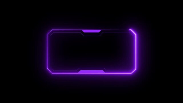 Hud frame Digital Technology Sci-fi Frame Interface. HUD template. Frame HUD element. Futuristic viewfinder of future. interface data display screen. Hud animation on black background.  4k video