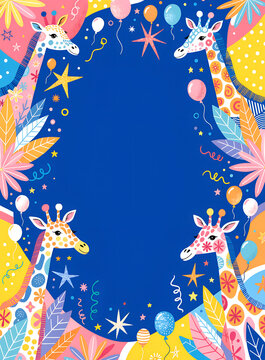Colorful Giraffe Celebration Envelope
