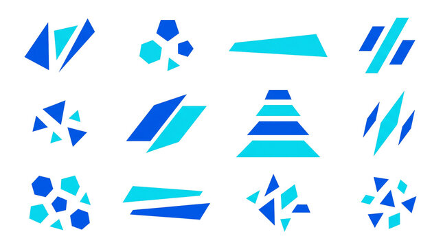 Blue Fitness Geometric Shards and Angular Accents
