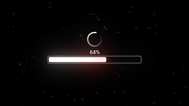 Futuristic Loading Progress Bar Animation with Percentage