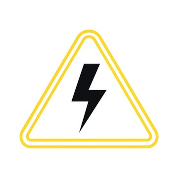 High Voltage Electric Danger Warning Sign Vector Icon