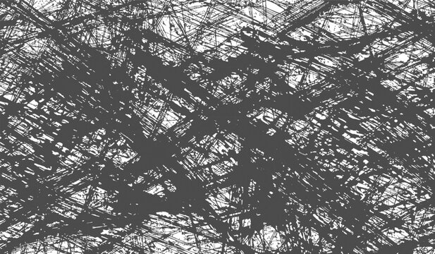 Abstract Gray Scribble Texture Background with Chaotic Lines and Grunge Effect