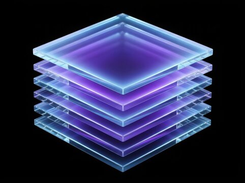 Futuristic layered glass panels abstract , Modern futuristic composition, Scattered translucent glass.