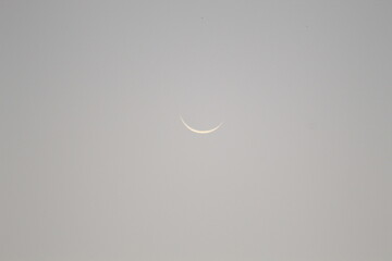 Evening Moon A curved shape of the waxing (growing)  © FrameFlairPhotograph