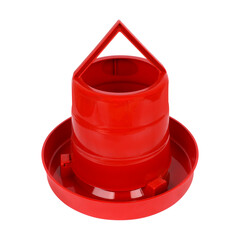 Red Poultry Feeder Container Isolated On Transparent Background PNG © FotoArt BD