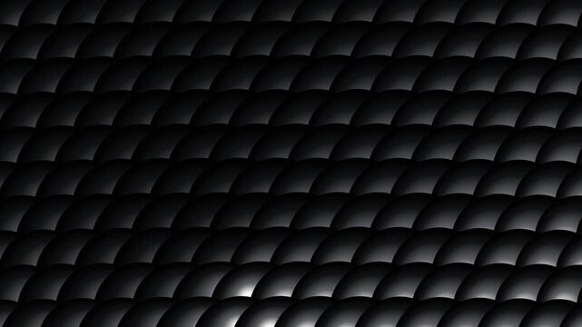 Abstract dark metallic scale pattern moving with soft light highlights across modern textured surface motion video.