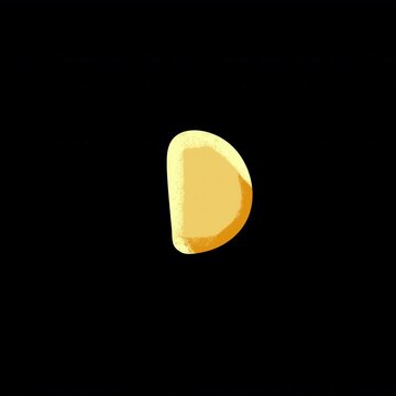Yellow Alphabet D 2.5D Cel Shaded Puffy Bubble Typography Animation with Alpha Channel