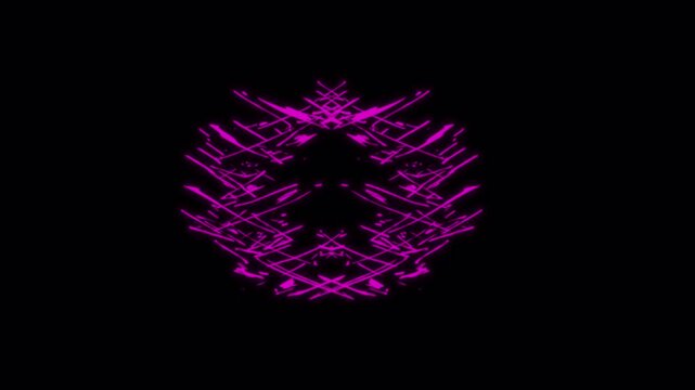 Symmetrical energy brush transition animation on transparent background. Cyber hand drawn stroke overlay.