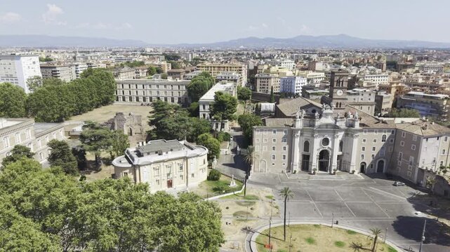 Santa Croce in Gerusalemme, Lazio, Italy, aerial drone view