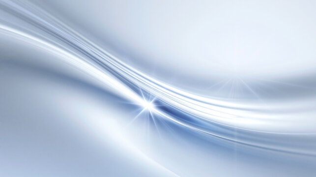 Abstract Blue Flowing Wave Background with Light Flare