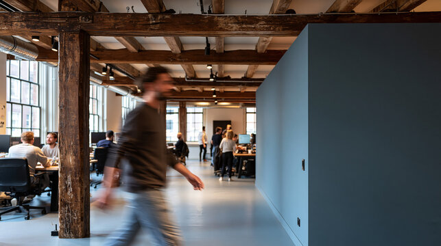 People Working in Modern Creative Open Plan Office