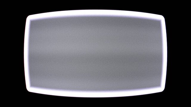 90s CRT TV monitor screen overlay with phosphor scanlines and chromatic border loop 4k