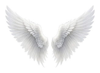 Fototapeta premium PNG Elegant white angelic wings illustration.