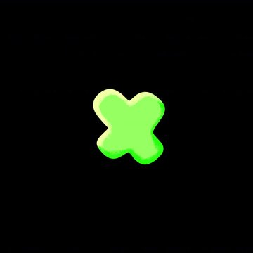 Lime Alphabet X 2.5D Cel Shaded Puffy Bubble Typography Animation with Alpha Channel