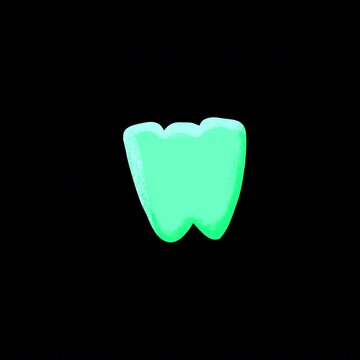 Mint Alphabet W 2.5D Cel Shaded Puffy Bubble Typography Animation with Alpha Channel