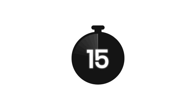 Studio timer element featuring a clean 20 to 0 seconds countdown ticker for video editing on white background