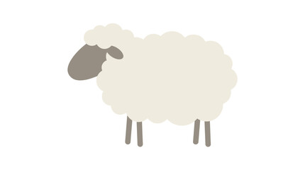 A stylized sheep illustration features a white fleece and gray head © Vector Hub24