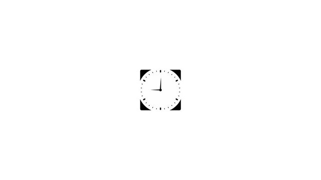 Minimalist analog clock face spinning fast on white background