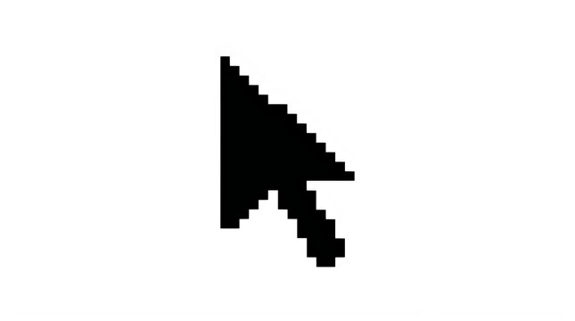 Pixel Style Computer Mouse Pointer Clicking Action Icon Design transparent background
