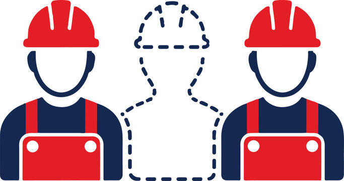 Construction Worker Avatar Collection with Hard Hat and Overalls, Builder and Industrial Employee Profile Illustration Set