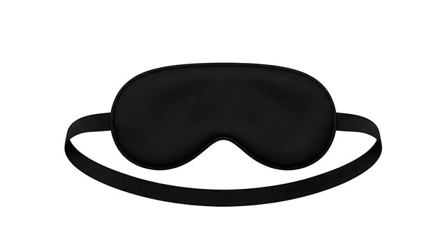 Black silk sleep mask isolated on white for resting