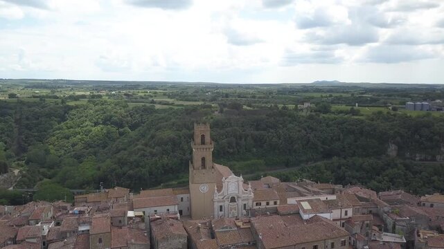 Pitigliano, Tuscany, Italy, aerial drone view