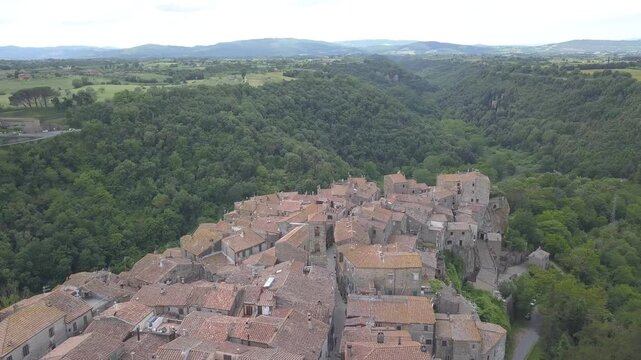 Pitigliano, Tuscany, Italy, aerial drone view