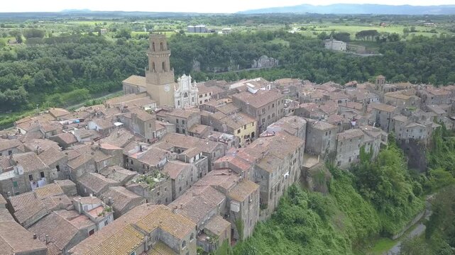 Pitigliano, Tuscany, Italy, aerial drone view