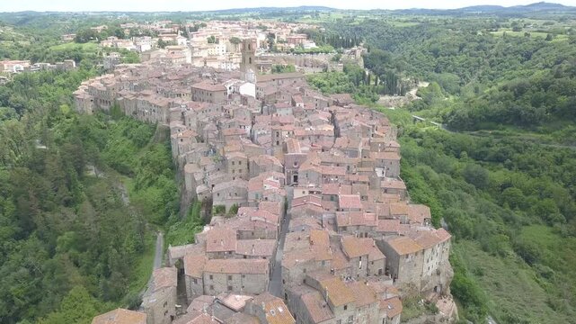 Pitigliano, Tuscany, Italy, aerial drone view