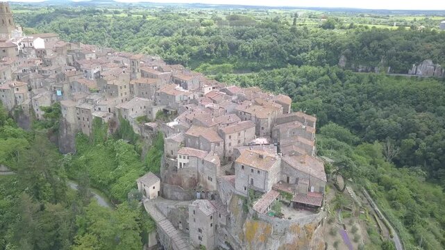 Pitigliano, Tuscany, Italy, aerial drone view