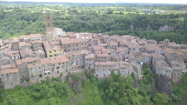 Pitigliano, Tuscany, Italy, aerial drone view