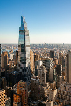 UNITED STATES, NEW YORK CITY, MANHATTAN. ELEVATED VIEW OF THE SKYSCRAPER ONE VANDERBILT