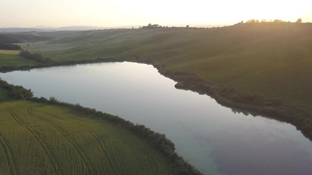 Sovana, Tuscany, Italy, aerial drone view,