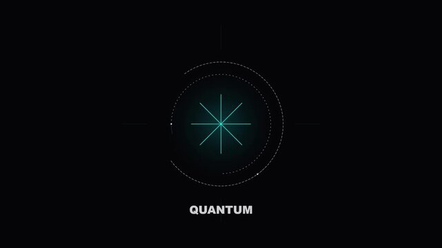 Quantum Computing Logo Animation with Futuristic Digital Pulsing Star Symbol