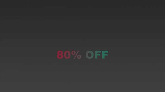 Bold 80 percent off sale discount text on dark background